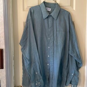 Men’s Sz.17 (34-35)Neck Arrow Kent Sage Green Long Sleeve Dress Shirt